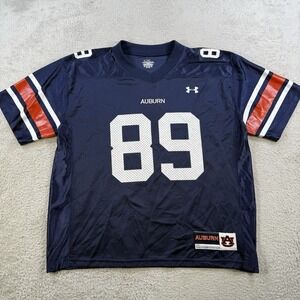 Auburn Tigers Under Armour Jersey Mens Medium Navy Football Loose #89 Mesh NCAA